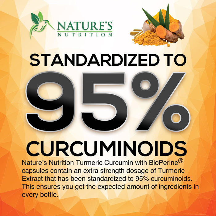 Turmeric Curcumin with BioPerine 95% Curcuminoids 2600mg with Black Pepper for Absorption – 120 Capsules