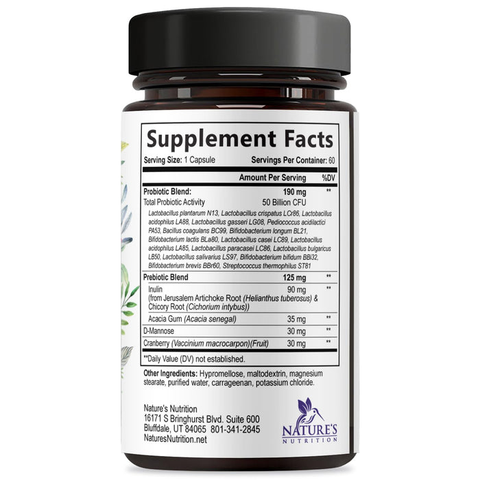 Probiotics for Women – 50 Billion CFU – 60 Capsules