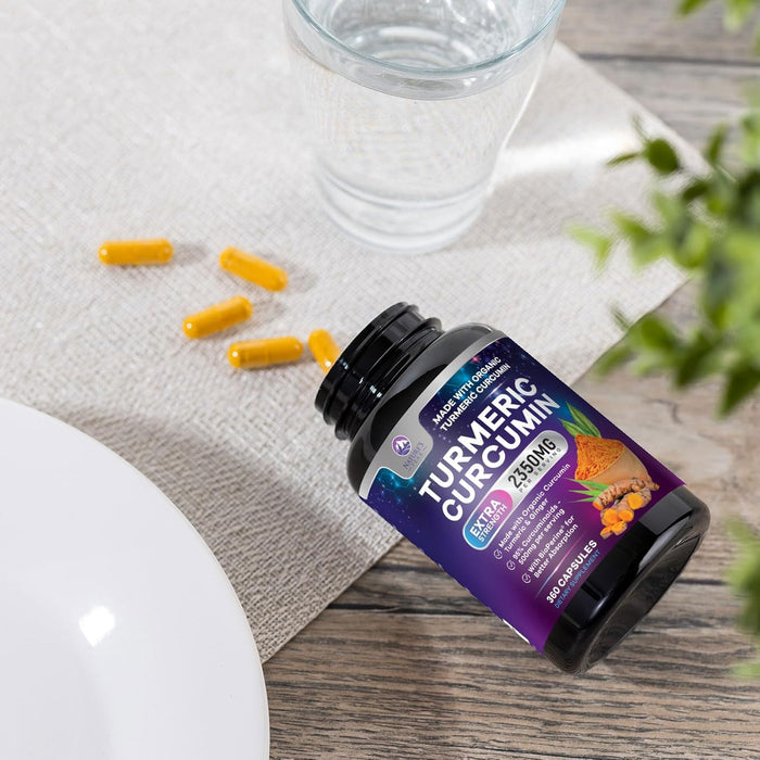 Turmeric Supplement Curcumin 2350mg - with Organic Ginger & Turmeric, BioPerine Black Pepper Extract 95% Curcuminoids - Advanced Absorption Antioxidant & Joint Immune Support - Vegan