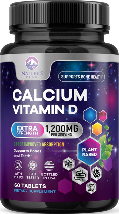 Calcium 1200 mg with Vitamin D3 – 60 Tablets