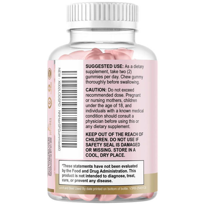 Sugar Free Hair Vitamins Gummies with Biotin 5000 mcg – 60 Gummies