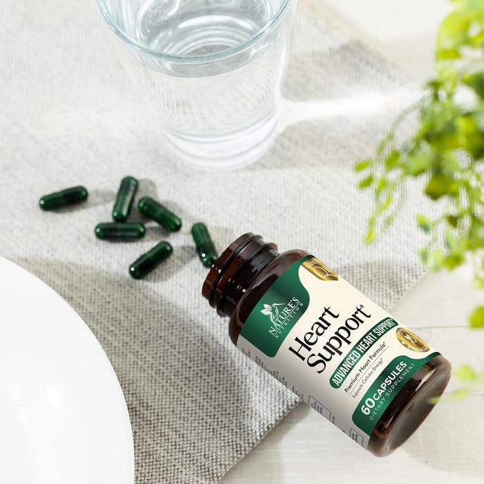 Heart Supplements 1650mg for Heart Health Support with CoQ10, L-Arginine, Magnesium, Hawthorn - 22 Natural Heart Vitamins & Extracts to Support Nitric Oxide & Energy Production, and More - 60 Capsules