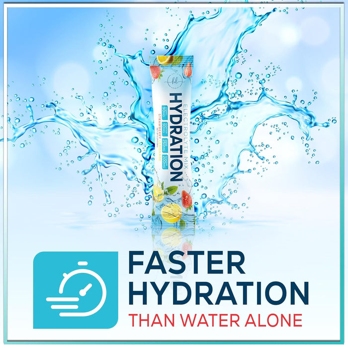 Hydration Electrolytes Powder Packets - Keto & Sugar Free, Liquid Replenisher & Recovery Drink w Real Salt - Feel Revitalized, Non-GMO, Vegan Electrolyte Drink Mix, Strawberry Lemonade