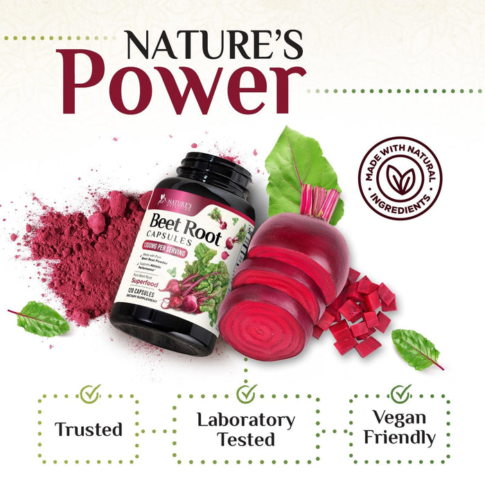 Beet Root Capsules 1300mg – 120 Veggie Capsules