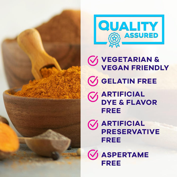 Turmeric Supplement Gummies Sugar Free - Turmeric Curcumin and Ginger Gummies with Black Pepper Extract for High Absorption, Curcumin Gummy for Joint Support, Non-GMO, Gluten Free