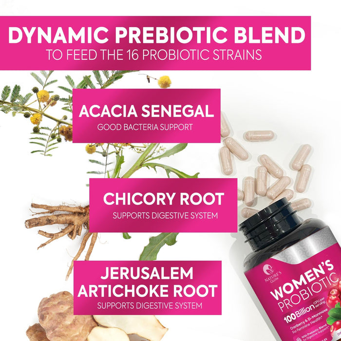 Probiotics For Women 50 Billion CFU - Women's Probiotic For Digestive Health 16 Unique Strains - Daily Vaginal PH Balance & Feminine Health Support, Womens Probiotic With Acidophilus - 120 Capsules