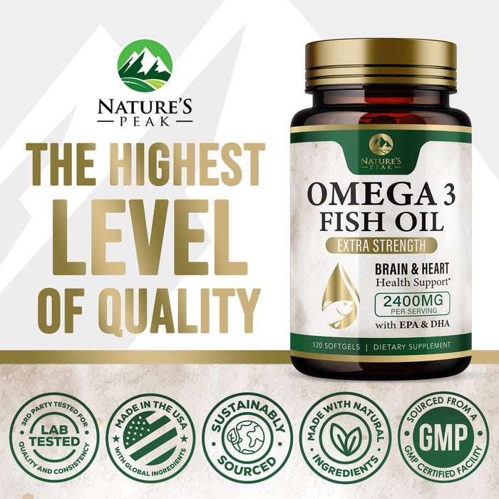 Omega-3 Fish Oil – 2400mg – 120 Softgels