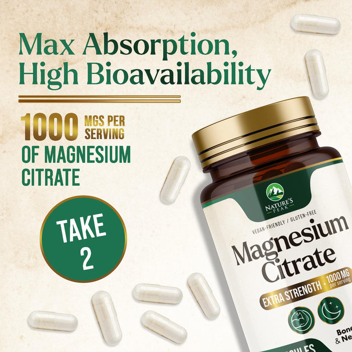 Magnesium Citrate 1000mg – 120 Capsules