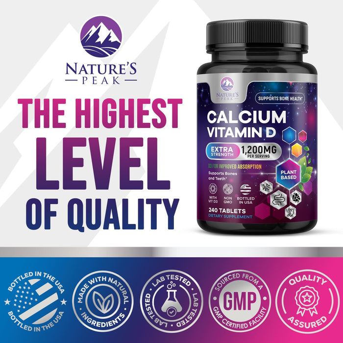 Calcium 1200 mg with Vitamin D3 – 240 Tablets