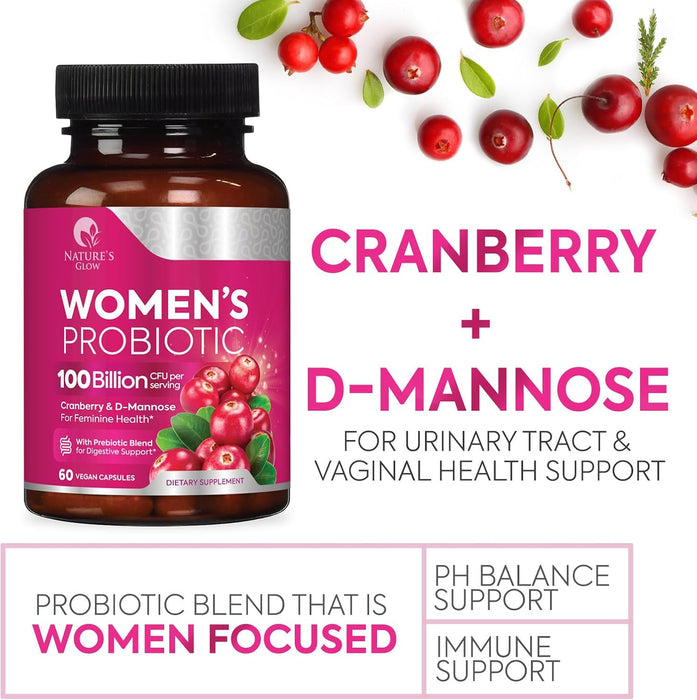 Probiotics For Women 50 Billion CFU - Women's Probiotic For Digestive Health 16 Unique Strains - Daily Vaginal PH Balance & Feminine Health Support, Womens Probiotic With Acidophilus - 60 Capsules