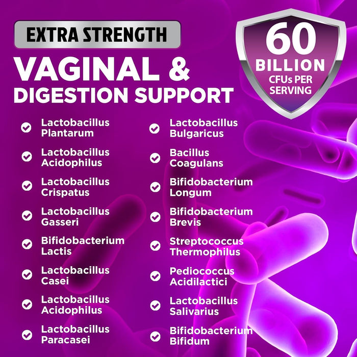 Probiotics for Women with Prebiotics & Cranberry, 50 Billion CFU, Vaginal Women's Probiotic for Immune & Digestive Health, D-Mannose for Urinary Health, Shelf Stable No Soy Gluten Dairy - 60 Capsules