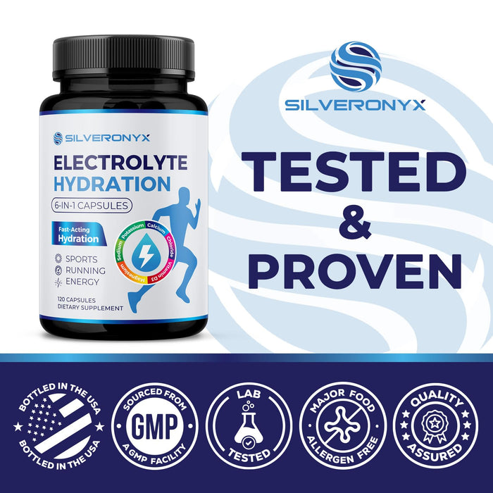 Electrolytes Supplement - Sugar Free, Advanced Hydration Complex with Sodium Chloride, Magnesium, Potassium, Calcium, Vitamin D3 - Best Hydrating Mineral Salt Pills - Vegan & Keto - 120 Capsules
