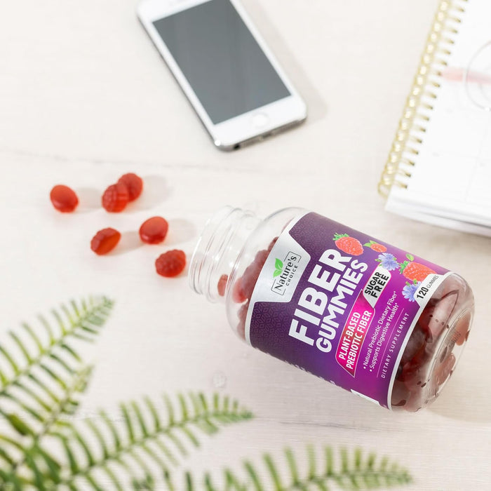 Nature's Choice - Vegan Fiber Gummies Sugar Free - 4 Grams of Daily Prebiotic Fiber - Max Strength Soluble Fiber Gummy, Supports Digestive Health & Regularity, Nature's Non-GMO Dietary Fiber Supplement