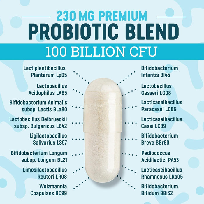 Nature's Physician Probiotics - 100 Billion CFU - 16 Strains + Prebiotics - Best Probiotic Supplement for Women & Men - Supports Immune, Digestive Health, Occasional Constipation & Gas