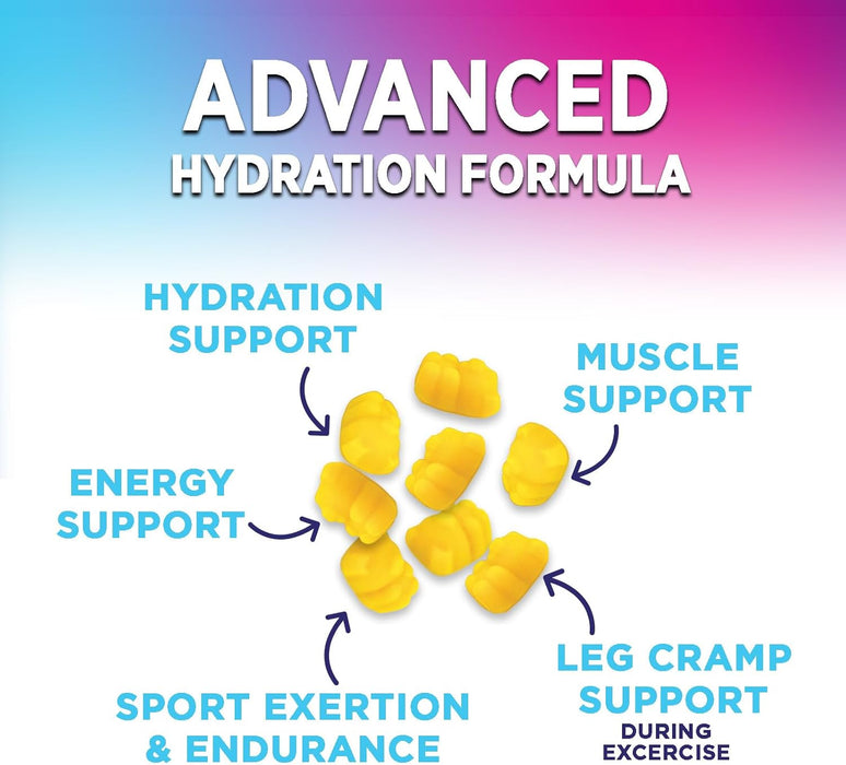 Hydration Electrolyte Gummies - Daily Liquid Replenisher Gummy - Electrolyte Multiplier with Minerals, Potassium & Real Salt - Vegan, Non-GMO - Tasty Lemon Flavor Hydration Electrolytes