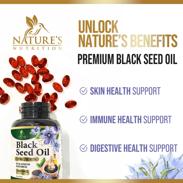 Black Seed Oil Softgels 1000mg – 180 Softgels