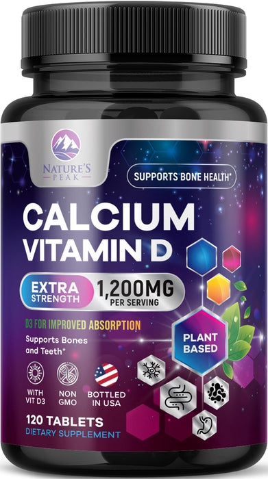 Calcium 1200 mg with Vitamin D3 (1600 IU) – 120 Tablets