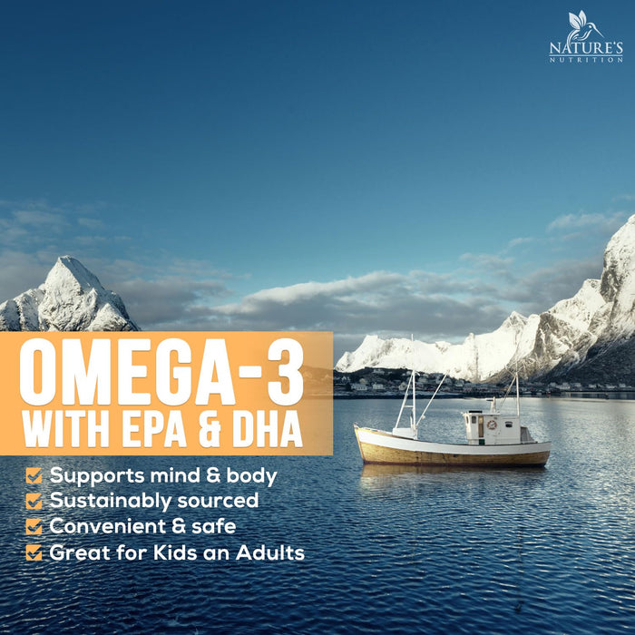 Omega 3 Fish Oil 2400 mg – Triple Strength EPA & DHA Fatty Acids for Heart, Brain & Joint Support – Wild-Caught, Burpless, Lemon Flavor Supplement – Natural, Non-GMO, Gluten-Free – 60 Softgels