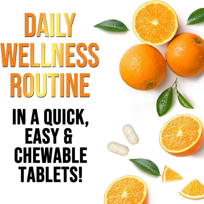 Extra Strength Vitamin C 1000 mg - Chewable Vita C for Powerful Immune Support with Vitamin C & Rose HIPS - Potent Dietary Chewable Vitamin C Supplement, Vegan, Gluten-Free, Non-GMO