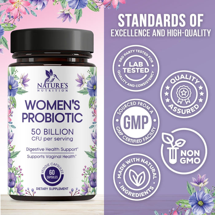 Probiotics for Women – 50 Billion CFU – 60 Capsules