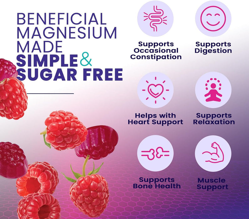 Magnesium Citrate Gummies Sugar Free Supplement - High Absorption Magnesium Citrate Supplement Gummy for Adults & Kids, Nature's Magnesio Supplements for Bone, Muscle Health, Heart Support