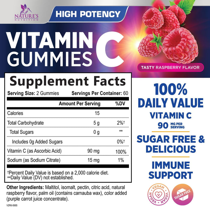 Zero Sugar Vitamin C Gummies – 120 Count Gummies
