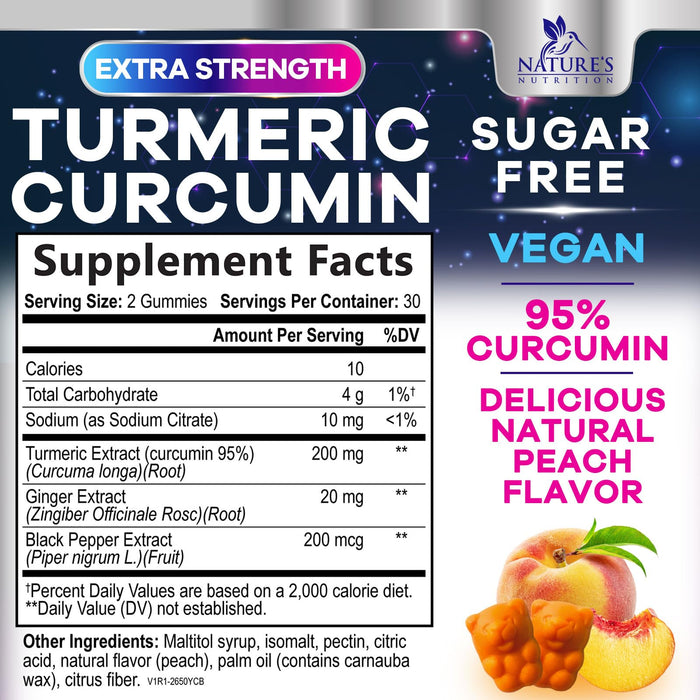 Turmeric Gummies Sugar Free – 60 Count