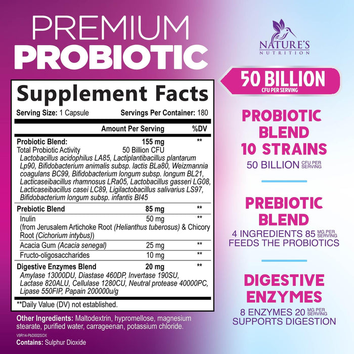 Probiotics 60 Billion CFU per Serving – 180 Capsules