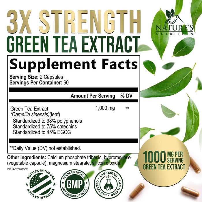 Green Tea Extract Capsules with EGCG – 1000mg – 120 Capsules
