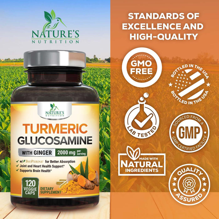 Turmeric Curcumin 2000mg with Glucosamine Chondroitin & Ginger – 120 Capsules