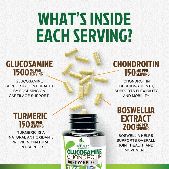 Glucosamine Chondroitin MSM 2100mg Complex – 180 Capsules
