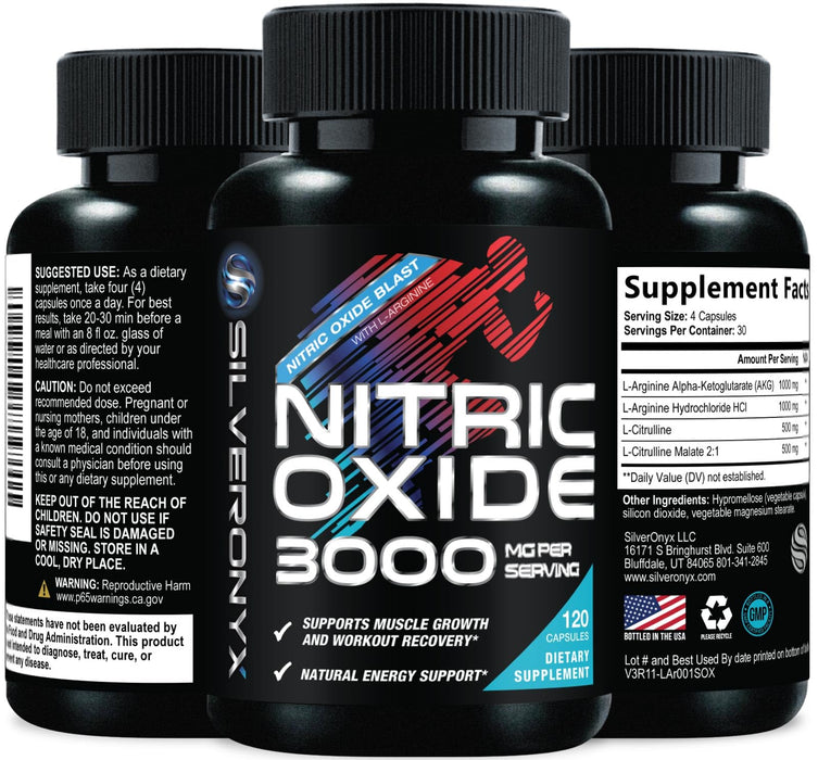 Nitric Oxide Formula with L-Arginine + Citrulline – 120 Capsules