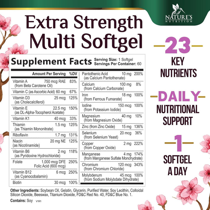 Multivitamin for Women with Iron - Daily Vitamins for Women's Immune Support and Overall Health - Womens Complete Daily Multivitamin with Vitamin A, B, C, D, E, Calcium and Magnesium