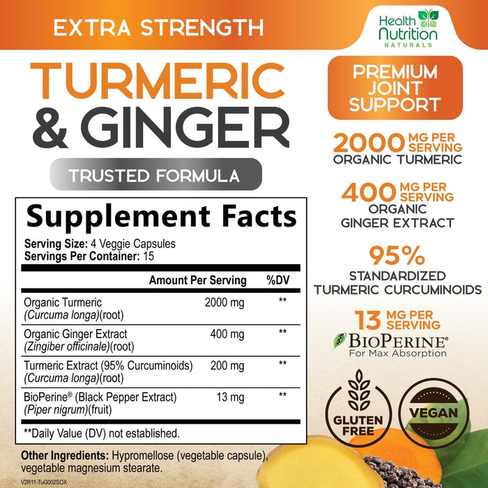 Turmeric Curcumin 2600mg – 60 Capsules