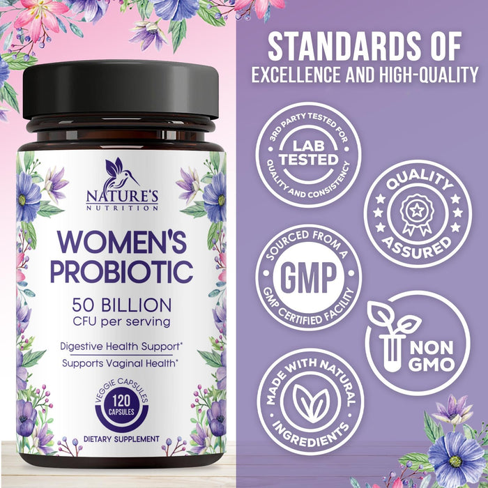 Probiotics for Women – 50 Billion CFU – 120 Capsules