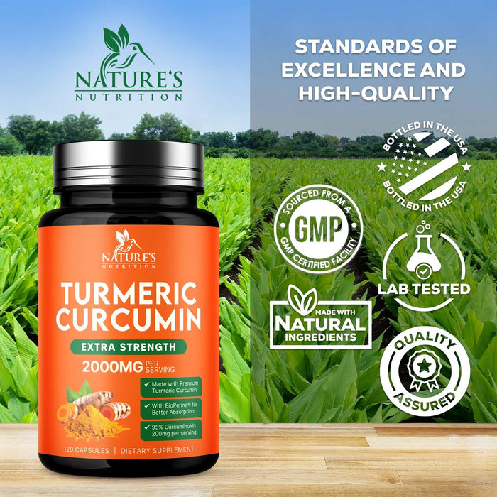 Turmeric Curcumin 2000mg with BioPerine + 95% Curcuminoids - 120 Capsules