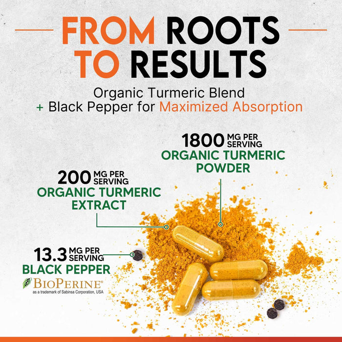 Turmeric Curcumin 2000mg with BioPerine + 95% Curcuminoids - 240 Capsules