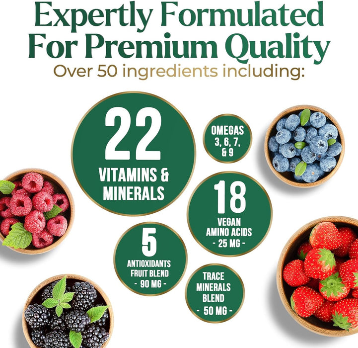 Nature's Multivitamin for Women | Men & Kids | Daily Liquid Multi Vitamin & Minerals with Vitamins A, C, D, E, B-6 & B-12, Womens Beauty Multivitamins & Adults Immune Support, Berry Flavor - 15 Fl Oz