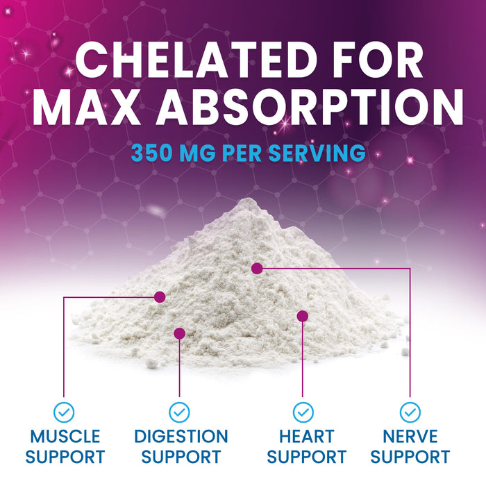 Magnesium Powder Supplement - Magnesium Citrate Powder Drink Mix Unflavored Made with Aquamin Magnesium - Bone, Heart & Muscle Support, Sugar Free, Gluten Free, Vegan, & Non-GMO - 60 Servings