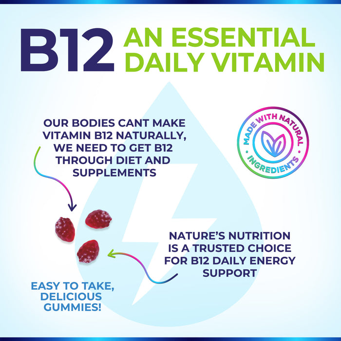 B-12 Vitamin Energy Gummies - 4500mcg Extra Strength B12 Gummy Chewables for Energy Metabolism & Immune Support - Dietary Supplement for Women, Men, & Kids - Non-GMO, Vegan, Berry Flavor - 60 Count