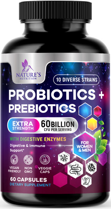 Daily Multi Extra Strength Vitamin Capsule for Women & Men with 10 Diverse Strains & Vitamins A, C, D, E, B6, B12, Zinc & Antioxidants Supplement for Immune & Digestive Health Support