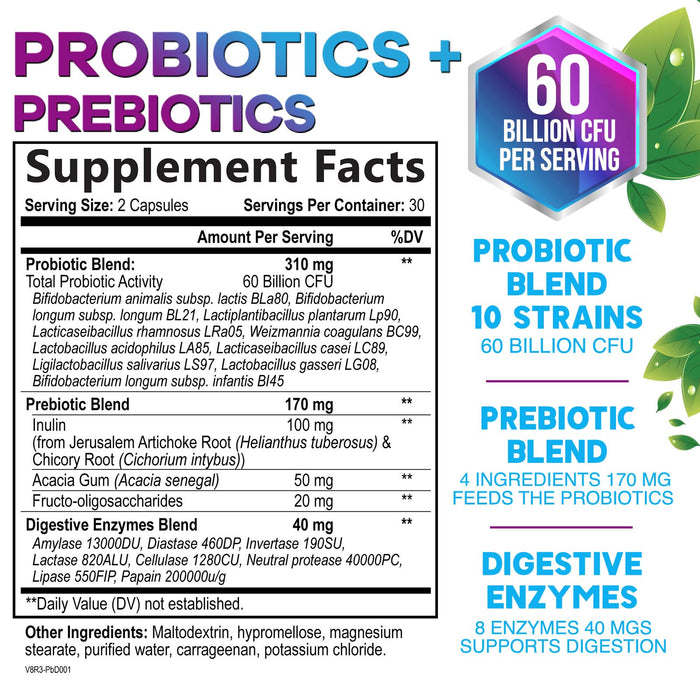 Daily Multi Extra Strength Vitamin Capsule for Women & Men with 10 Diverse Strains & Vitamins A, C, D, E, B6, B12, Zinc & Antioxidants Supplement for Immune & Digestive Health Support