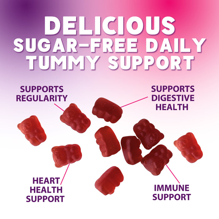Sugar-Free Fiber Supplement Gummies for Adults - 4g Soluble Fiber per Serving - Natural Prebiotic Fiber Gummies Support Daily Digestive Health & Regularity - Plant Based & Berry Flavor - 60 Gummies
