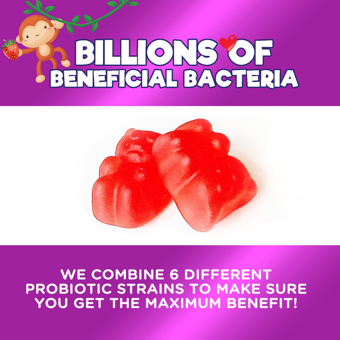 Probiotic for Kids Gummies - 5 Billion CFU with Lactobacillus & Bifidobacterium - Nature's Kids Probiotics Gummy - Digestive Health & Immune Support, Berry Flavor, Gluten & Dairy Free - 60 Gummies