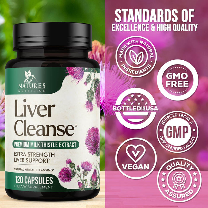 Liver Cleanse Detox & Repair Formula - Herbal Liver Support Supplement with Milk Thistle with Silymarin, Artichoke Extract, Dandelion, Beet, Chicory Root, & Turmeric for Liver Health
