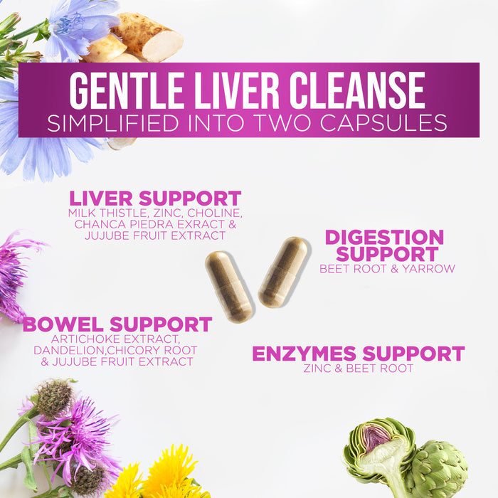 Liver Cleanse Detox & Repair Formula - Herbal Liver Support Supplement with Milk Thistle with Silymarin, Artichoke Extract, Dandelion, Beet, Chicory Root, & Turmeric for Liver Health