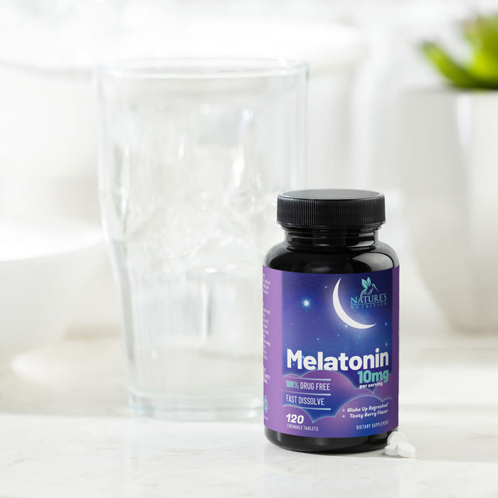 Fast Dissolve Melatonin 10mg, Sleep Support for Adults, Melatonin Sleep Supplement for a Sleep-Promoting Restful Sleep, Non-Habit Forming, 100% Drug Free, Berry Flavored