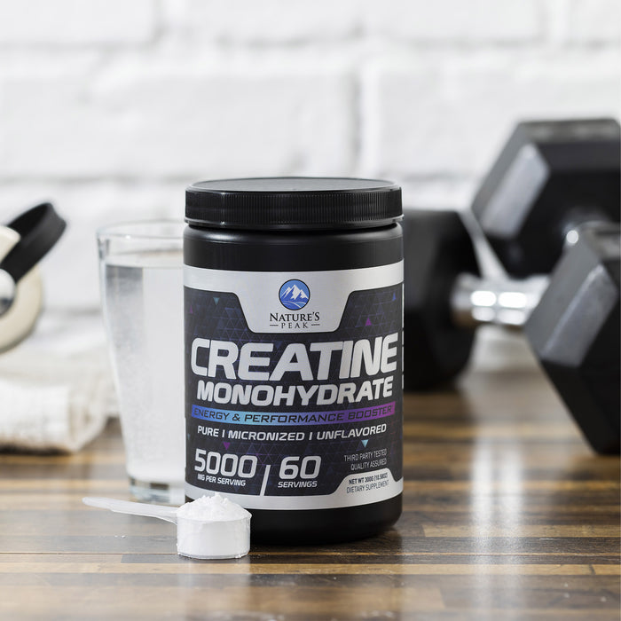 Pure Creatine 5000mg (5g) - Micronized Creatine Monohydrate Powder Unflavored, Keto Friendly - Creatine Pre Workout, Supports Muscle Building & Strength, Vegan, Keto, Gluten-Free - 60 Servings