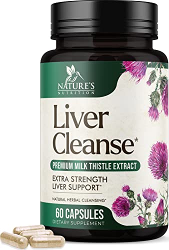 Liver Cleanse Detox & Repair Formula - Herbal Liver Support Supplement with Milk Thistle with Silymarin, Artichoke Extract, Dandelion, Beet, Chicory Root, & Turmeric for Liver Health