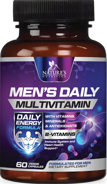 Men’s Multivitamin Supplement - Daily Mens Multivitamins Supplement for Health Support, Multivitamin for Men with Vitamins A, C, D, E & B12, Zinc, Calcium, Magnesium & More - Multi Vitamin